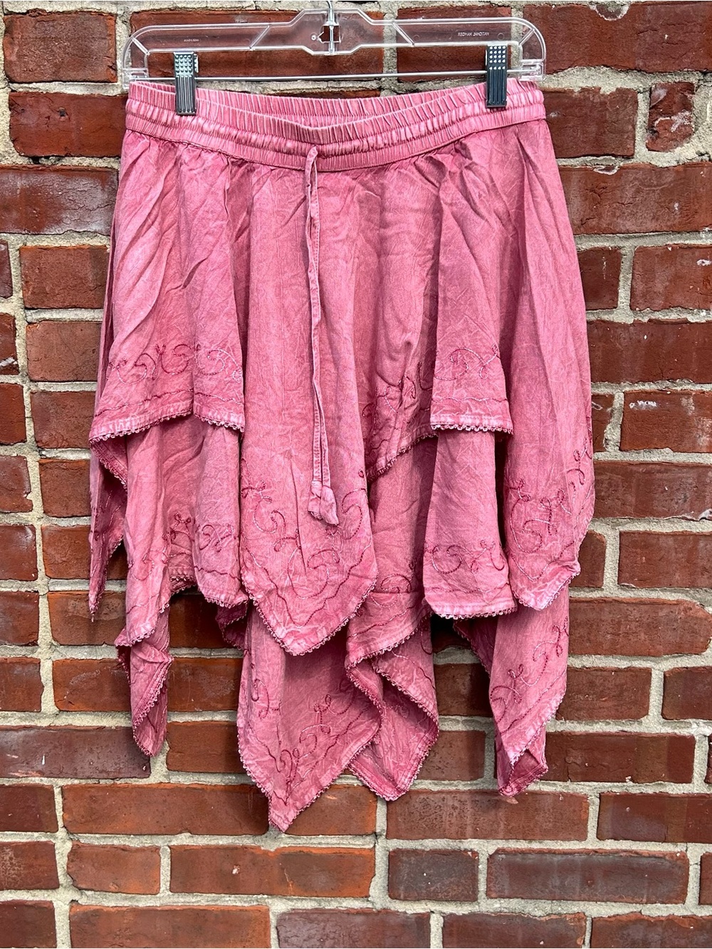 Women's Pink Handkerchief Hem Skirt - Picture 2 of 2